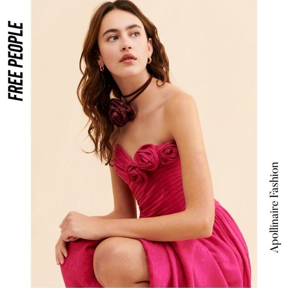 FREE PEOPLE MAKE AN ENTRANCE MAXI DRESS IN PINK NEW Size 0 - Picture 5 of 8